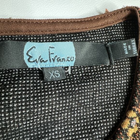 Eva Franco Anthropologie Jacquard Floral Mesh Peplum Top Brown XS Cottage - Picture 8 of 11